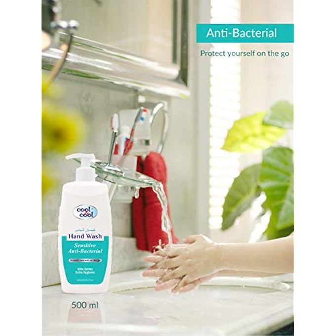 Cool & Cool ANTIBACTERIAL SENSITIVE HAND WASH 500 ML (PACK OF 4) - ENRICHED WITH VITAMIN E,GENTLE, EFFECTIVE & SKIN-FRIENDLY 2 LITERS - Image 3